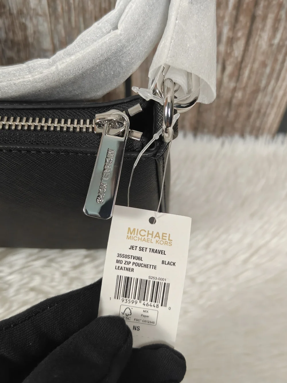 Michael Kors Black Saffiano Crossbody with Silver Hardware